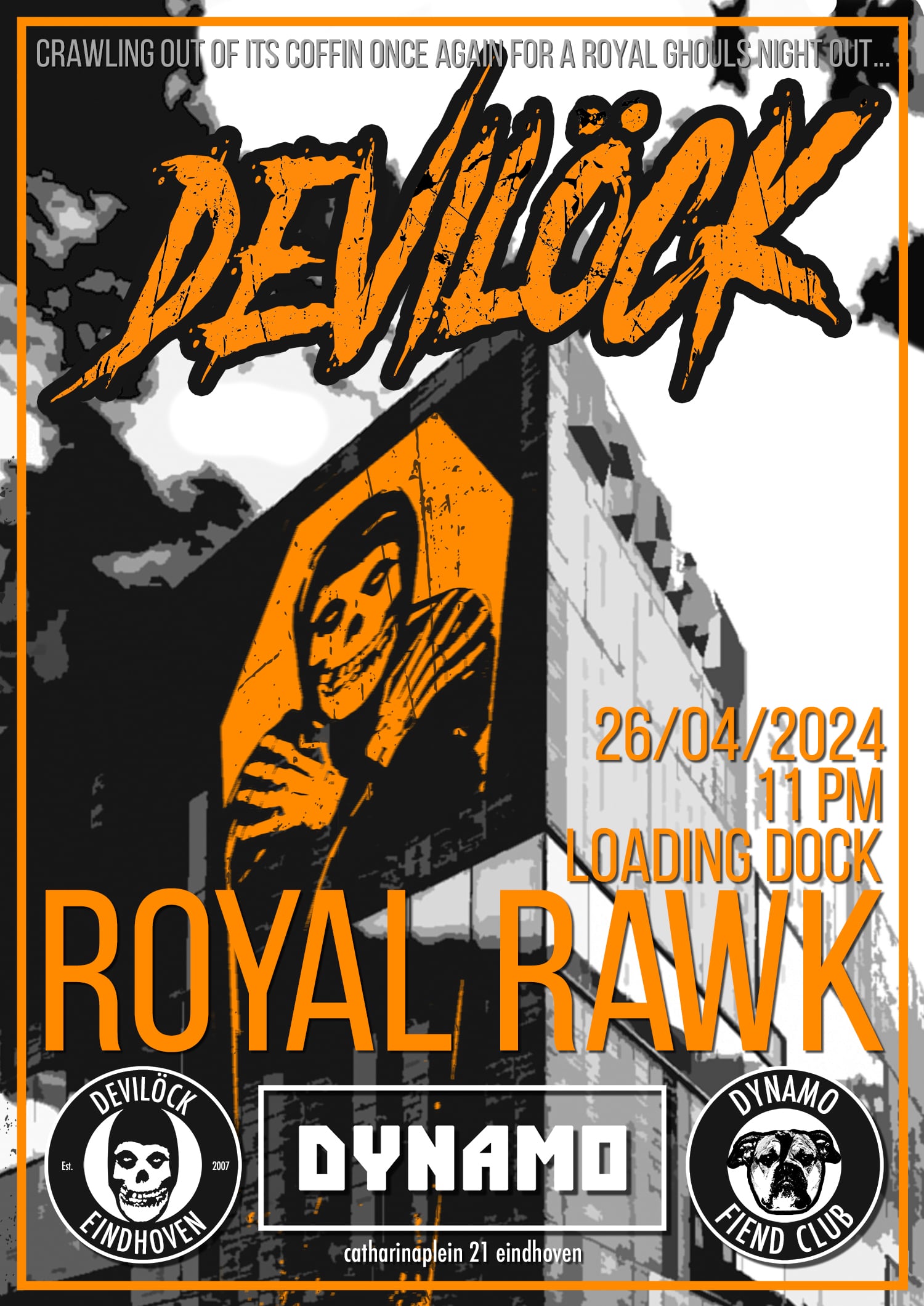Devilöck concertposter voor Koningsnacht 2024